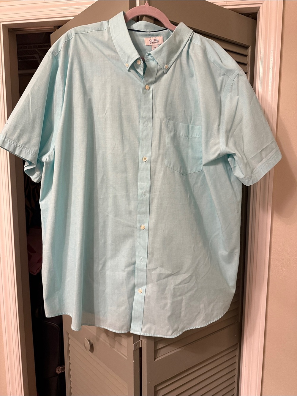 croft & barrow Light Aqua Short-Sleeve Button-Down Shirt